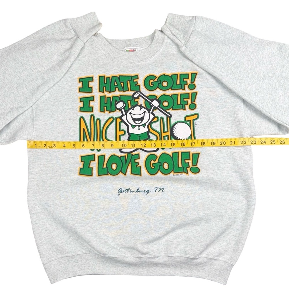 Vintage 1996 Funny Golf Sweatshirt I Hate Love Golf Gatlinburg TN L - Picture 7 of 8